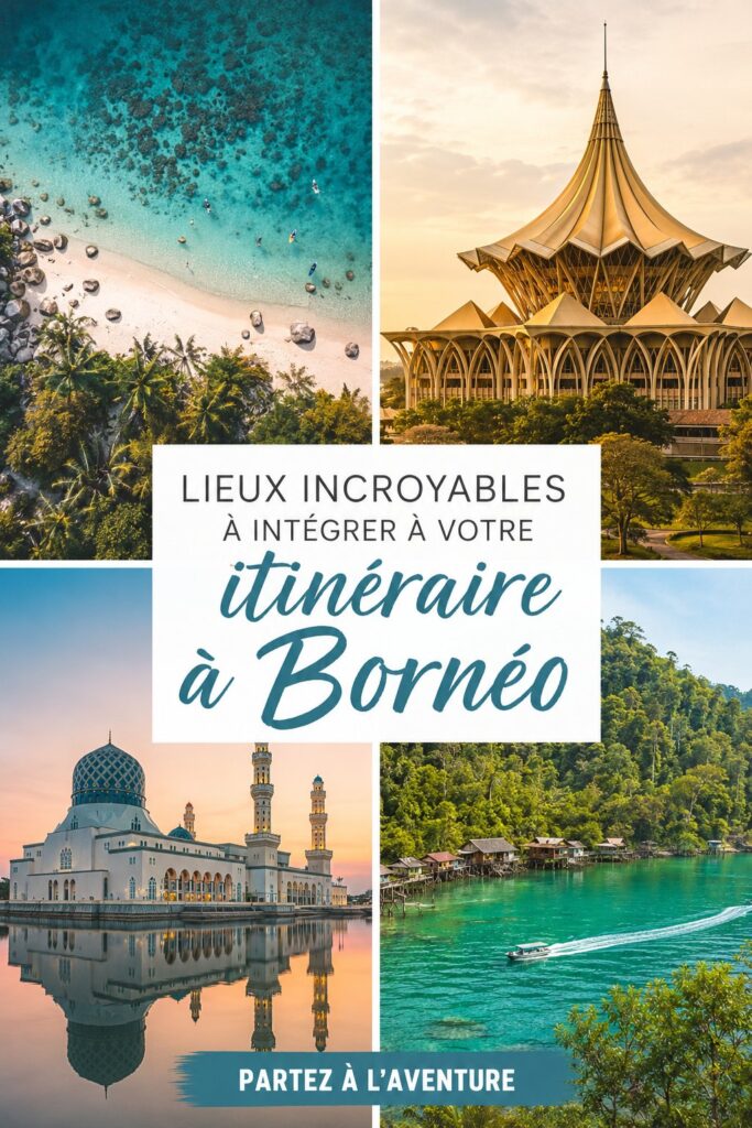 Paysage spectaculaire de la jungle à Borneo avec des montagnes en arrière-plan