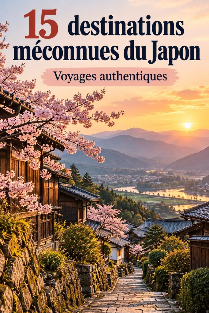 Vue panoramique d'une destination méconnue du Japon, entourée de nature