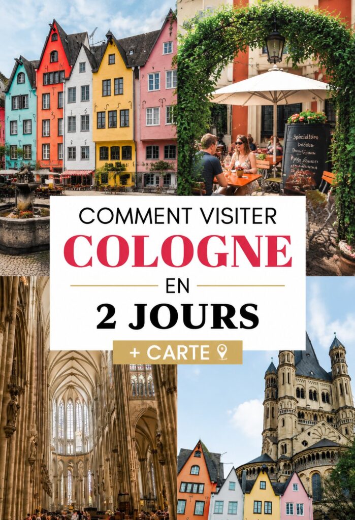 Vue panoramique de la cathédrale de Cologne au coucher du soleil.