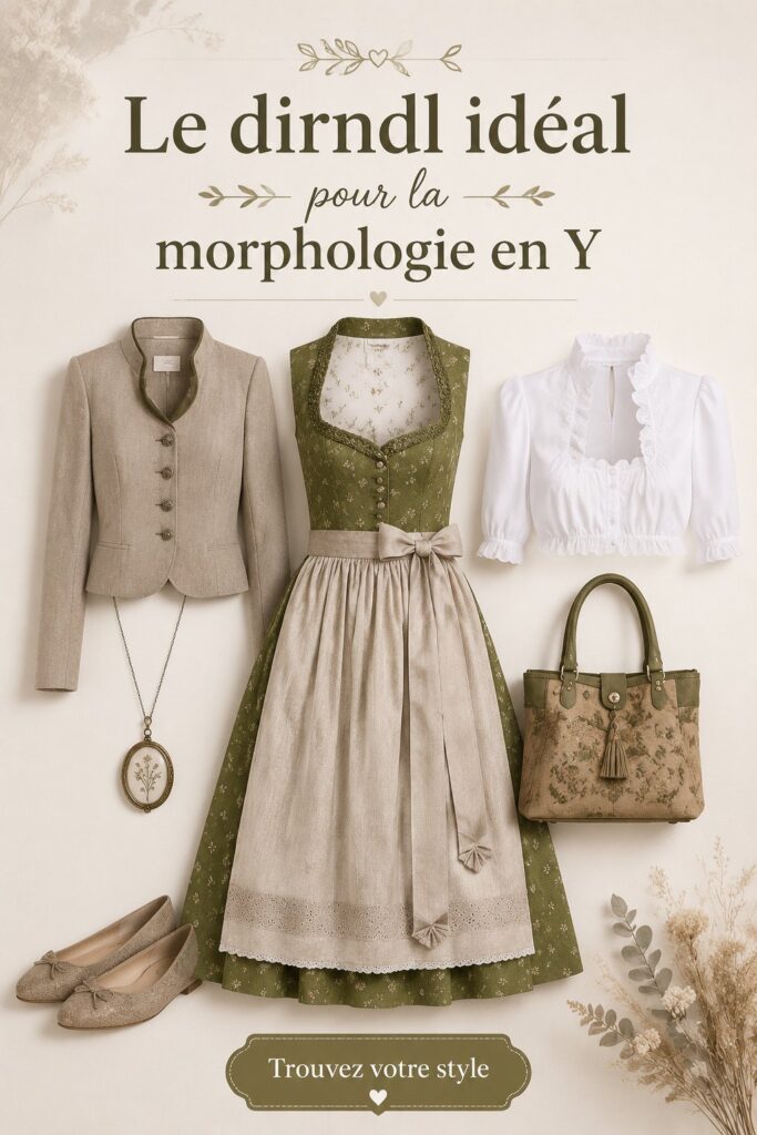Une silhouette en Y portant un Dirndl traditionnel en Allemagne.
