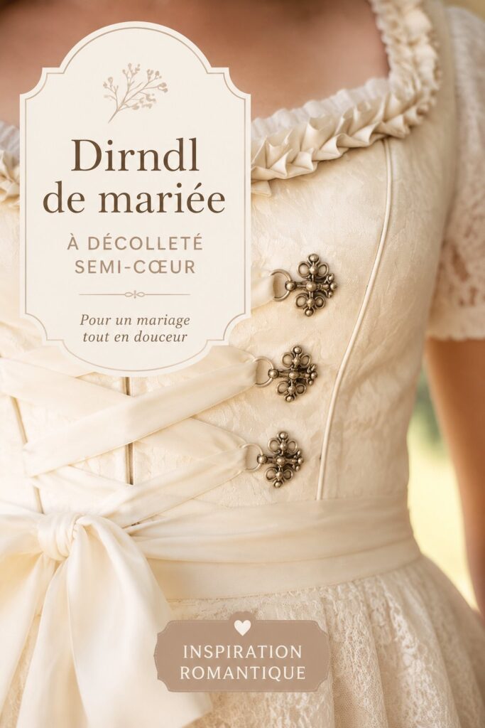 Dirndl de mariage en plus-size avec encolure semi-sweetheart dans un cadre de mariage élégant.