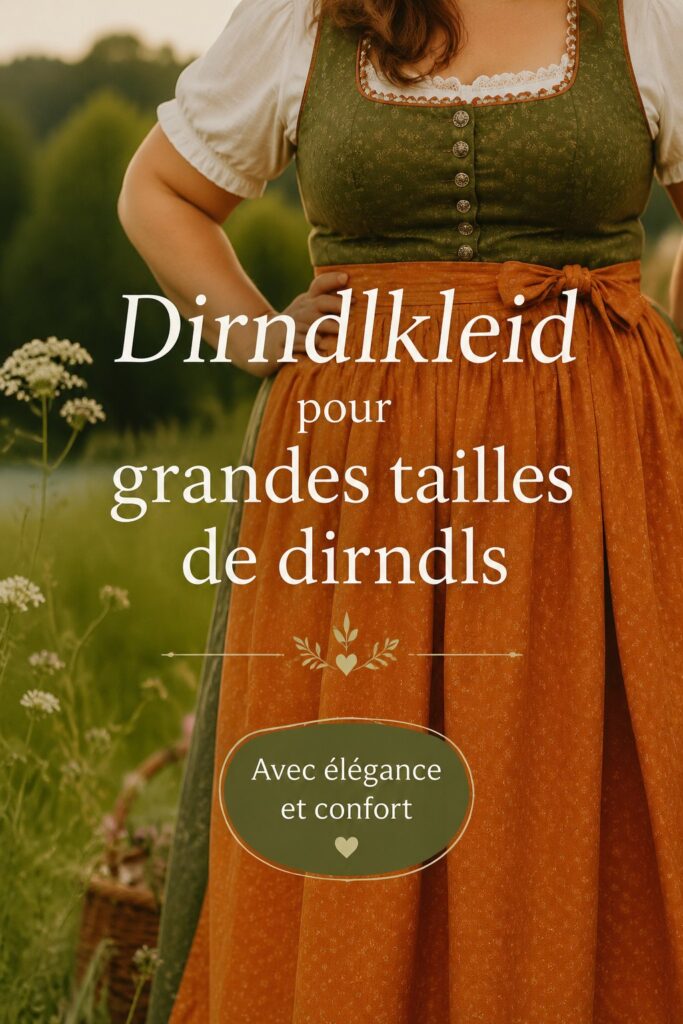Dirndl grande taille dans un magasin traditionnel allemand, mettant en avant des couleurs vibrantes.