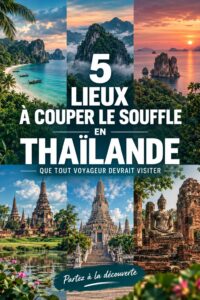 Plage de sable blanc en Thaïlande avec des palmiers et une mer turquoise