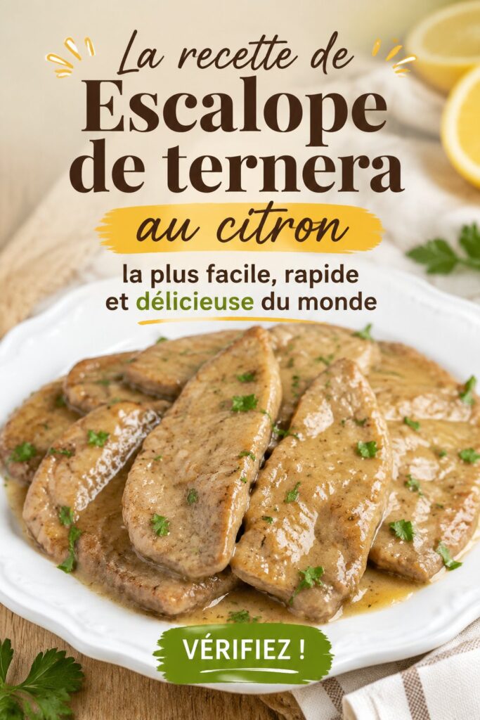 Escalope de veau au citron, savoureuse et rapide à préparer.