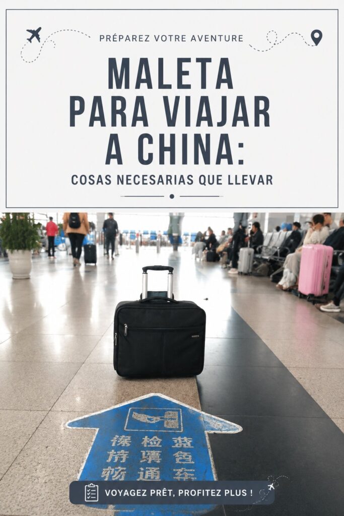 Une valise ouverte avec des vêtements et essentiels pour un voyage en Chine