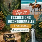 Un tableau coloré d'une excursion à Punta Cana avec des plages turquoises