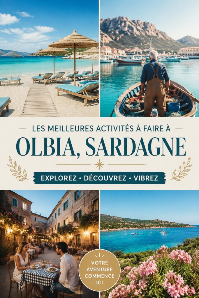 Vue panoramique d'Olbia, Sardaigne, montrant ses côtes et paysages