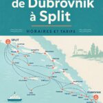 Vue panoramique d'un ferry naviguant entre Dubrovnik et Split sur la mer Adriatique.