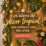 Un fond tropical coloré pour une fête d'été en plein air.