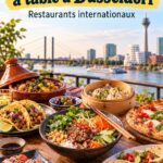 Vue d'un restaurant international à Düsseldorf avec une ambiance chaleureuse