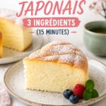 Gâteau nuage japonais moelleux avec une texture légère, parfait pour un dessert.
