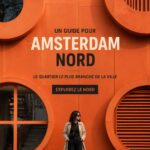 Vue panoramique d'Amsterdam Noord avec des canaux et des bâtiments modernes.