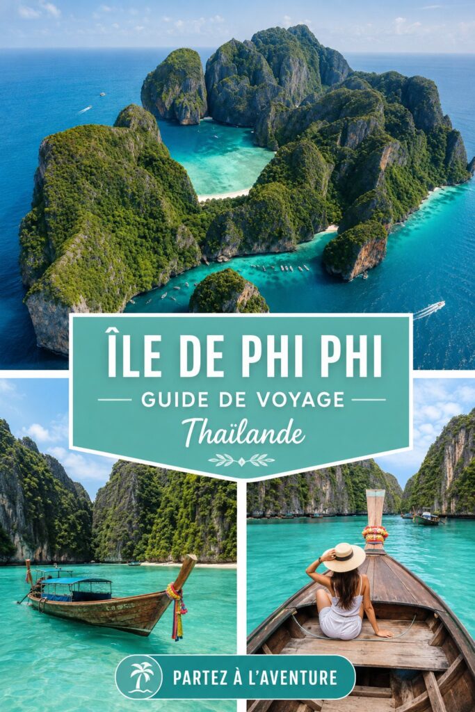 Plage paradisiaque des îles Phi Phi en Thaïlande