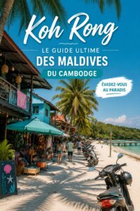 Plage de Koh Rong, île idyllique du Cambodge avec ses eaux turquoises.