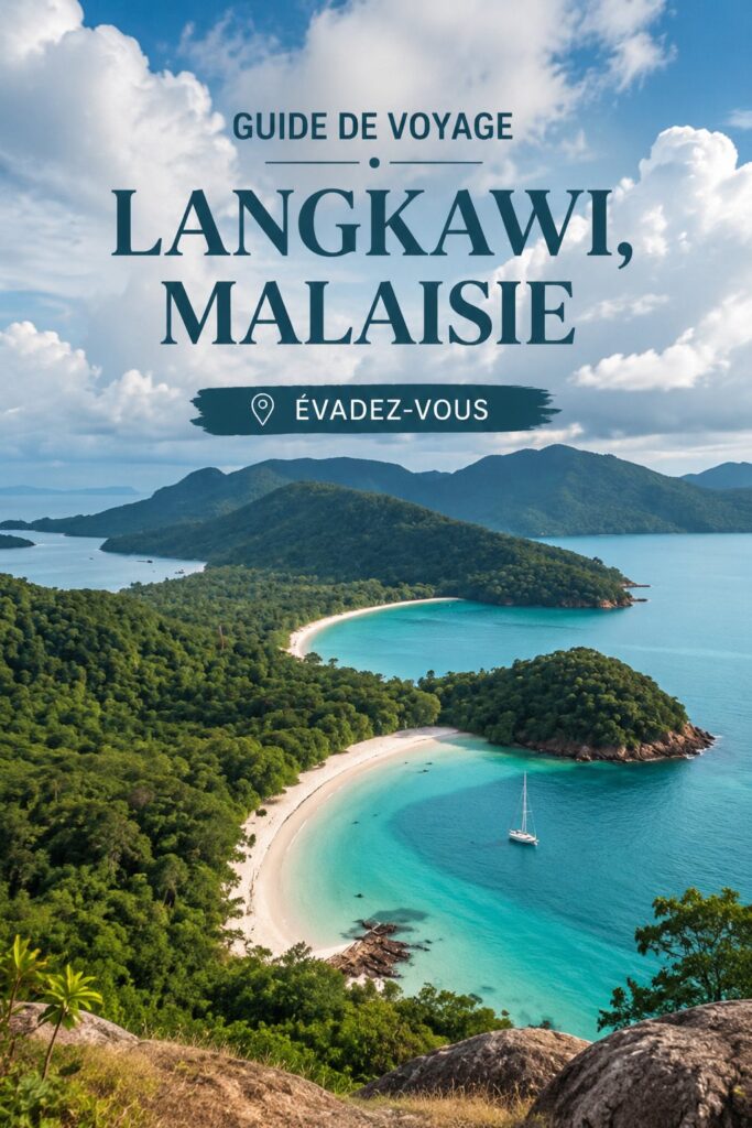 Plage de sable blanc et eaux turquoise de Langkawi en Malaisie