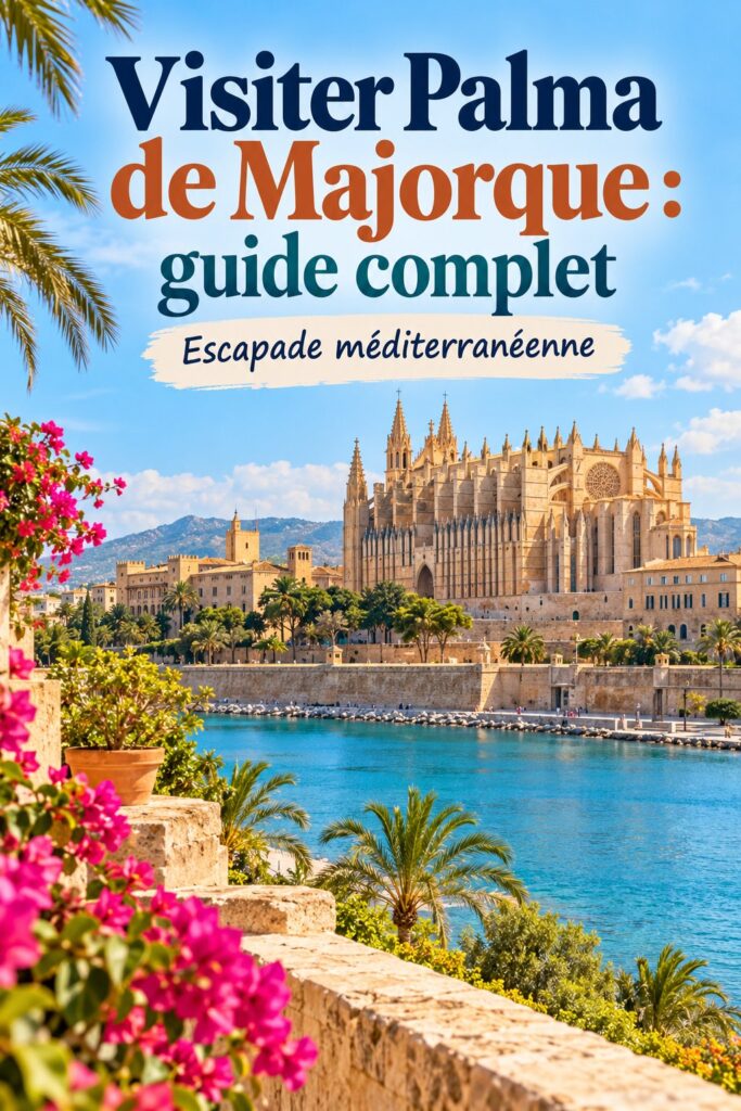 Vue panoramique de Palma de Majorque avec la mer Méditerranée en arrière-plan