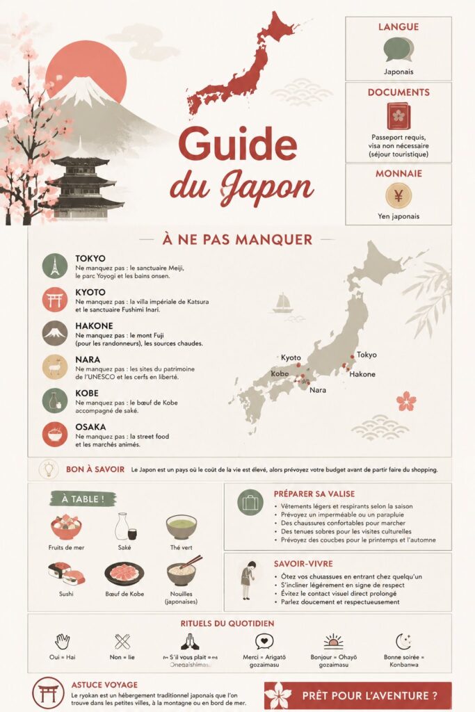 Une image de paysages japonais emblématiques pour illustrer un article de voyage.