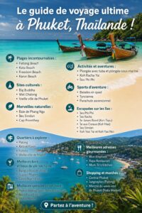 Plage ensoleillée à Phuket, parfaite pour des vacances en famille.