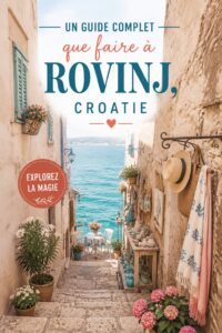 Vue panoramique de Rovinj, en Croatie, avec ses ruelles pittoresques et ses bâtiments colorés.