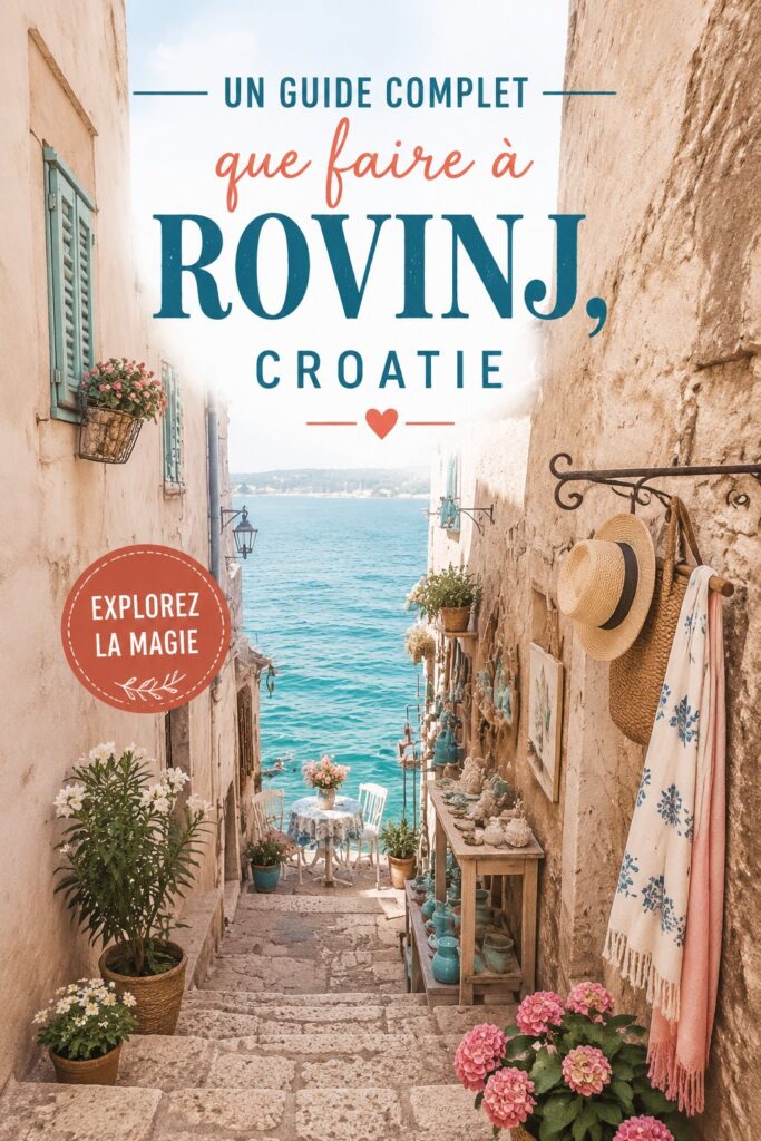 Vue panoramique de Rovinj, en Croatie, avec ses ruelles pittoresques et ses bâtiments colorés.