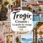 Vue panoramique de la vieille ville de Trogir avec ses remparts et son architecture médiévale.