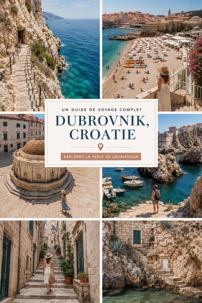 Vue panoramique de Dubrovnik et de sa vieille ville classée au patrimoine de l'UNESCO
