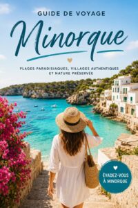 Vue panoramique sur une plage de Minorque avec des eaux turquoises