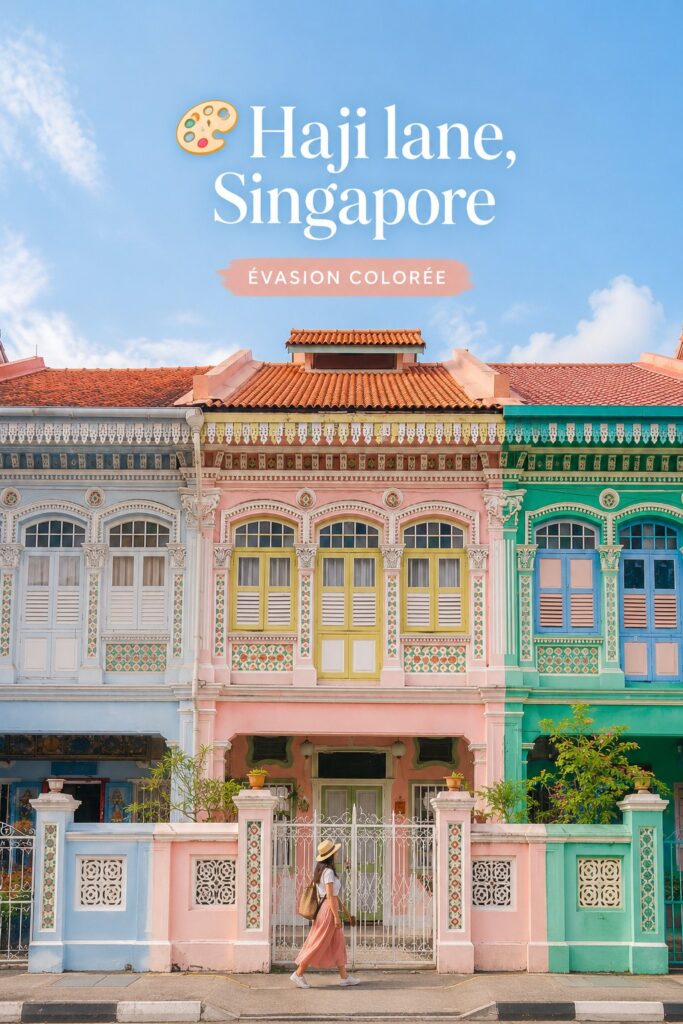 Vue animée de Haji Lane avec ses boutiques colorées et son art de rue