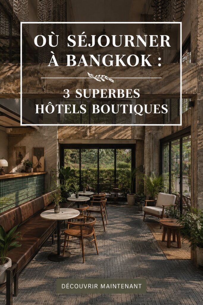 Une vue d'un hôtel boutique accueillant à Bangkok, idéal pour un voyage détente.