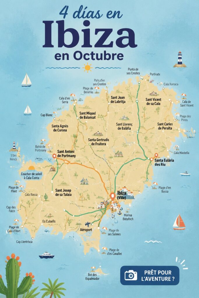 Vue d'une plage d'Ibiza en octobre, presque déserte