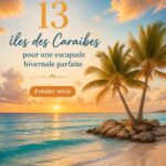 Plage idyllique sur une île des Caraïbes, idéale pour un hiver au soleil
