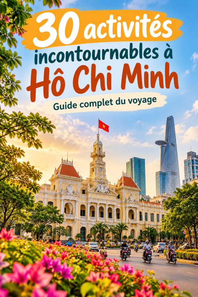 Vue panoramique sur Ho Chi Minh-Ville, mettant en valeur l'architecture moderne et les bâtiments historiques.