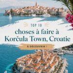 Vue panoramique de la ville de Korčula, avec ses ruelles pittoresques et son ambiance méditerranéenne.