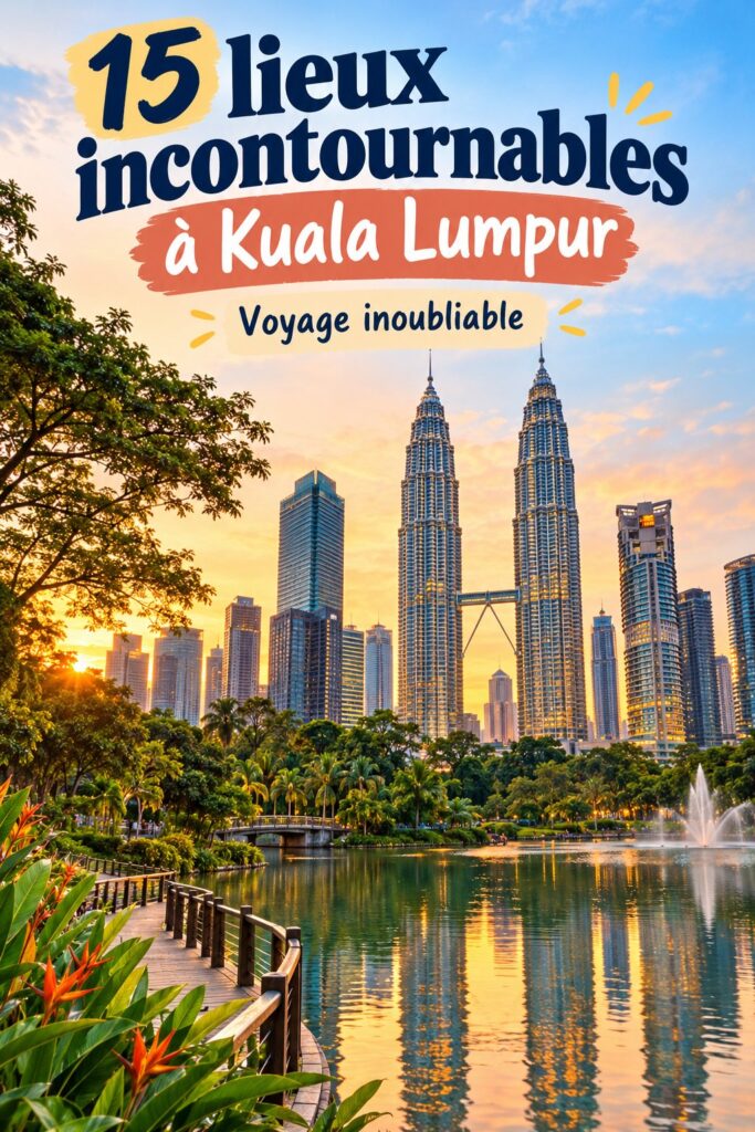 Vue des Tours Petronas à Kuala Lumpur, symbole emblématique de la ville.