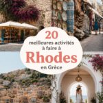 Vue panoramique de la ville de Rhodes avec le port en arrière-plan.