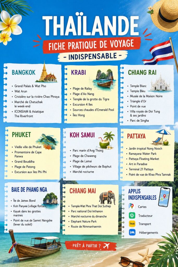 Vue plongeante sur une plage thaïlandaise avec des palmiers et du sable blanc
