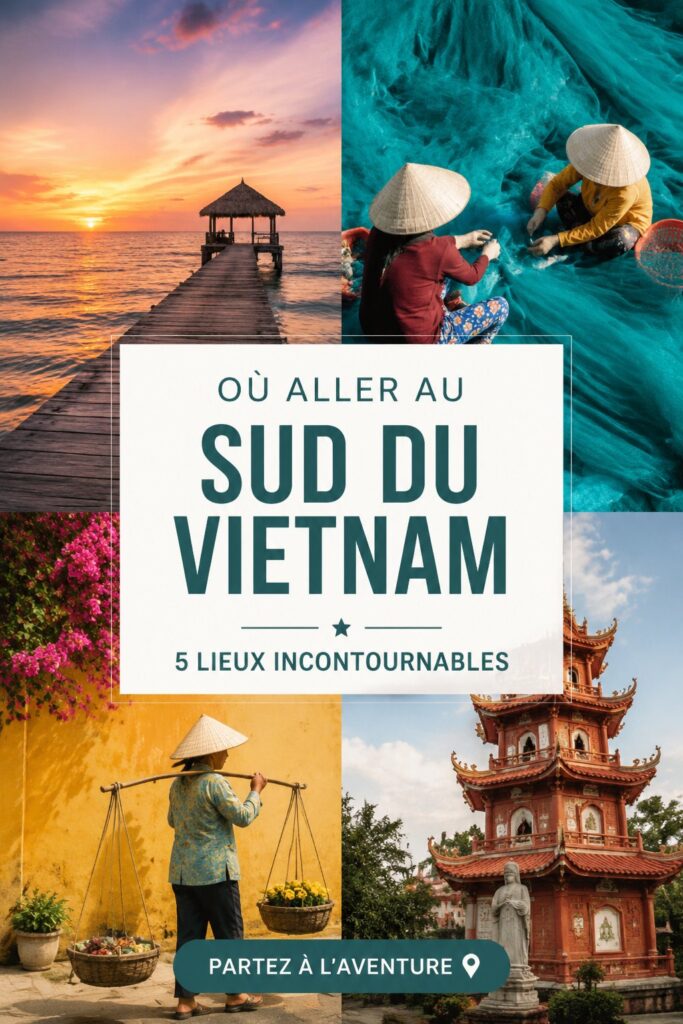 Plage paradisiaque du Sud Vietnam avec des palmiers et une eau turquoise