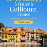 View of Collioure's colorful houses and coastline under the sun