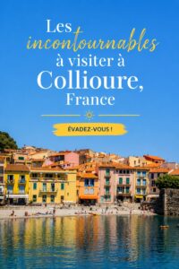 View of Collioure's colorful houses and coastline under the sun