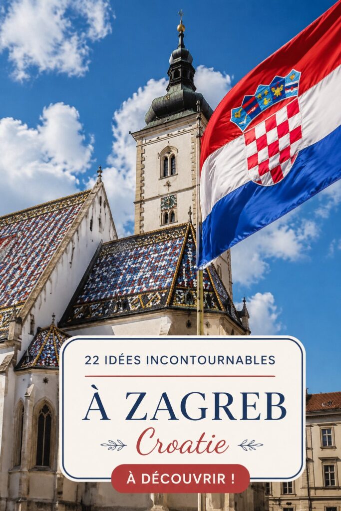 Vue panoramique de la ville de Zagreb avec ses monuments emblématiques