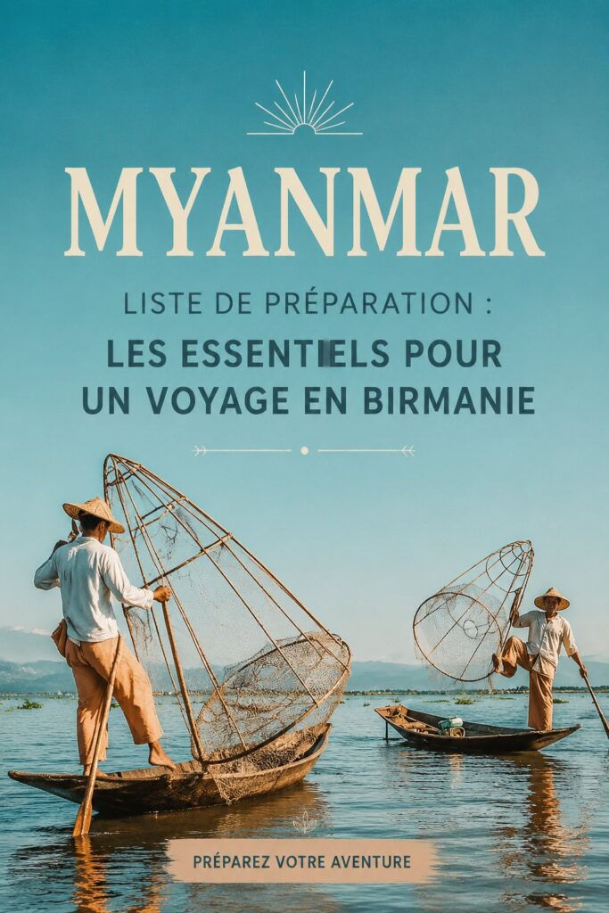 Liste de voyage pour le Myanmar avec des objets essentiels