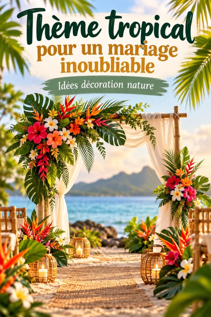 Décoration inspirée des tropiques pour un mariage élégant