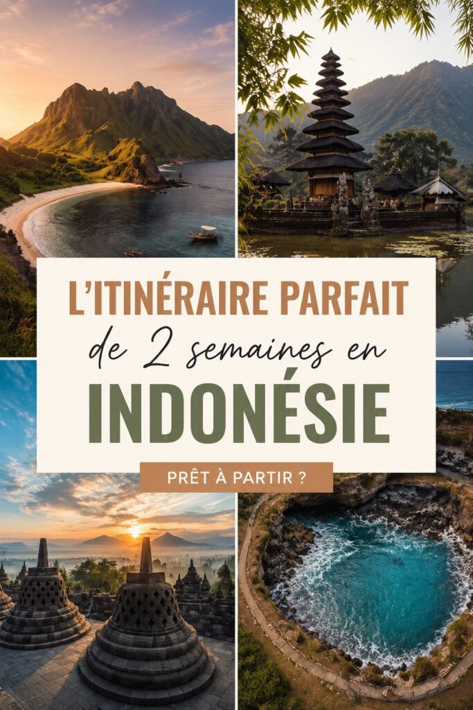 Itinéraire de voyage en Indonésie avec des paysages tropicaux