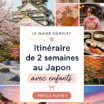 Une famille explorant un temple traditionnel au Japon, un moment inoubliable en voyage avec enfants.