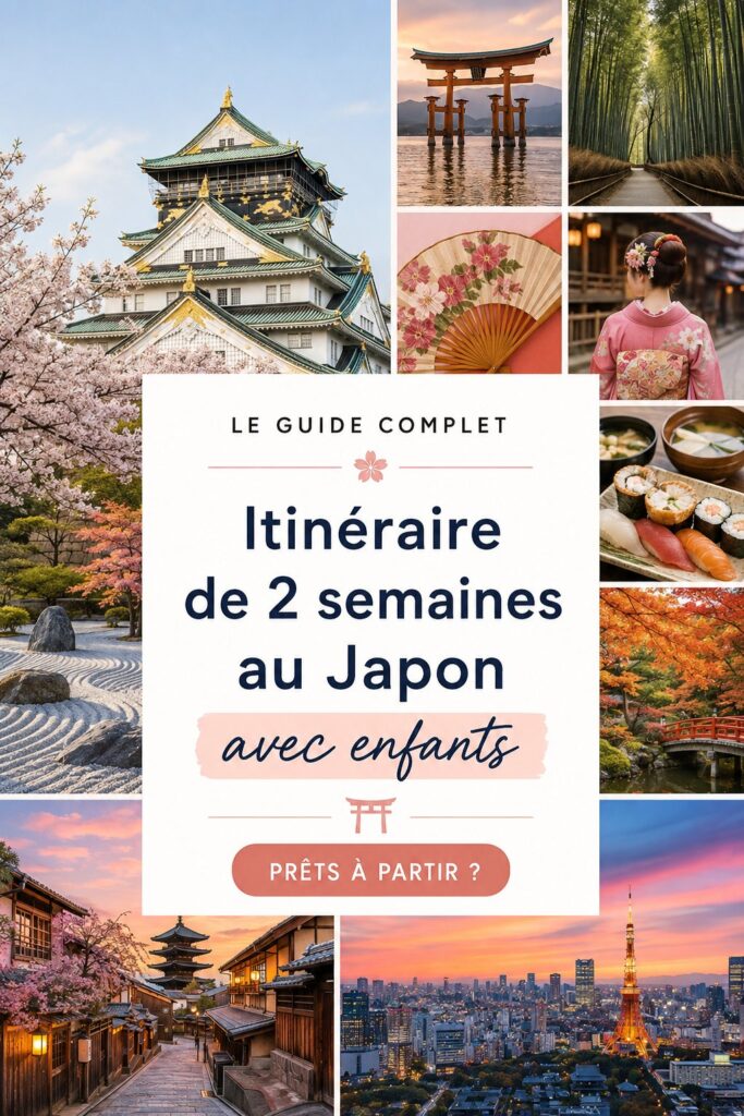Une famille explorant un temple traditionnel au Japon, un moment inoubliable en voyage avec enfants.