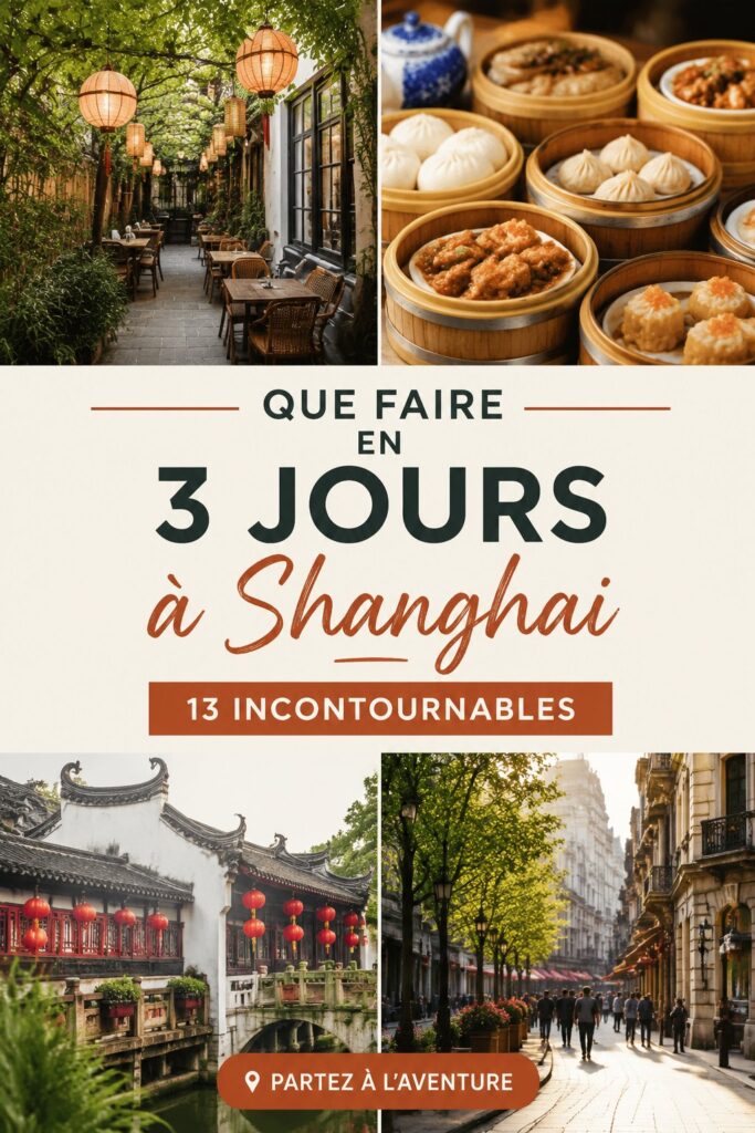 Vue du Bund à Shanghai avec des gratte-ciels en arrière-plan, représentant un mélange de modernité et de tradition.