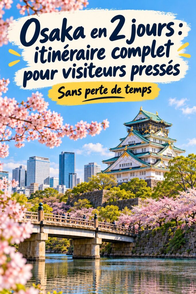 Itinéraire complet pour visiter Osaka en 2 jours avec des lieux emblématiques et secrets.
