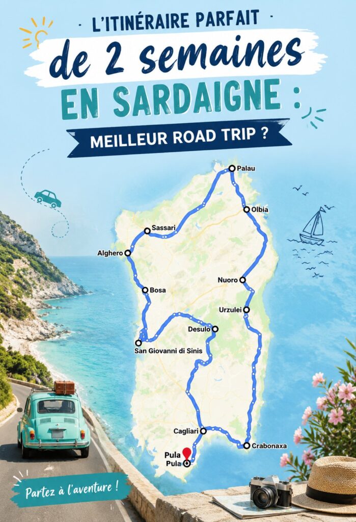 Un paysage côtier en Sardaigne, parfait pour un road trip