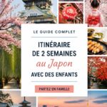 Famille découvrant un jardin traditionnel japonais lors de leur voyage.