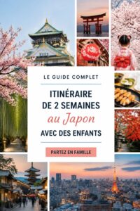 Famille découvrant un jardin traditionnel japonais lors de leur voyage.